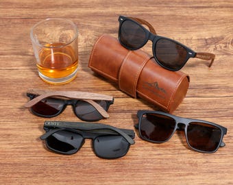 Personalized Leather Sunglasses Box for Groomsmen/Bridesmaid, Leather Glasses Case, Custom Glasses Case, Bridal Party Gift, Groomsmen Gift