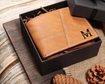 Personalized Men’s Wallet – Custom Engraved Leather Wallet, Husband Gift, Boyfriend Gift, Anniversary Gift for Him, Christmas Gift
