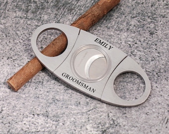 Luxury Personalized Cigar Cutter for Father of the Groom, Engraved Wedding Keepsake for Father of the Bride, Elegant Thank You Gift for Dad