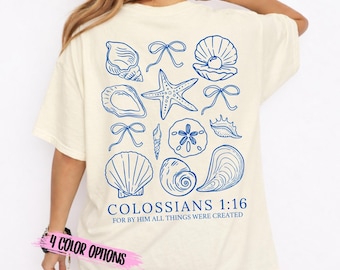 Seashell Christian Bible Verse SVG PNG | Coquette Ocean Life Coastal | Women Faith Design