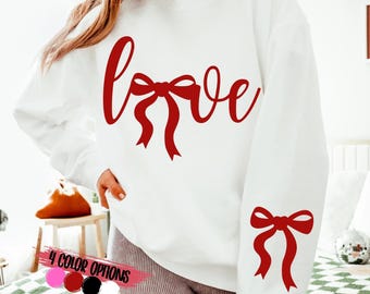 Love SVG PNG, Coquette Valentine Bow Clipart, Valentine's Day Design