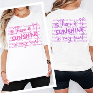 Coquette Coastal Summer Vibes SVG PNG | There is Sunshine In My Soul | Girls Trip Vacation Design image 4
