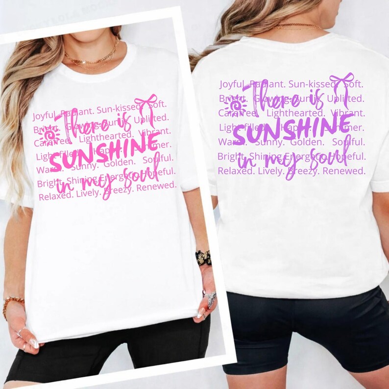 Coquette Coastal Summer Vibes SVG PNG | There is Sunshine In My Soul | Girls Trip Vacation Design image 4