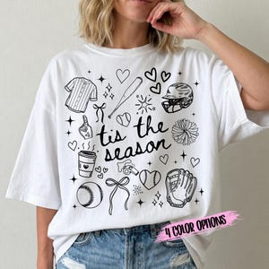 Tis The Season Softball Baseball SVG PNG, Game Day Clipart, Mom Life Design