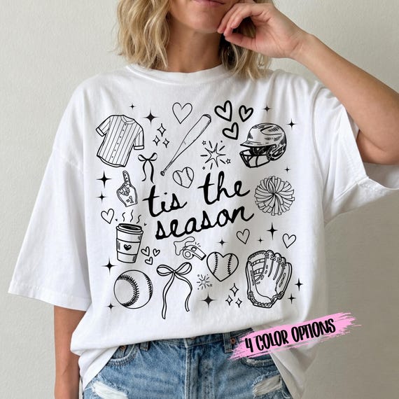Tis The Season Softball Baseball SVG PNG | Game Day Clipart | Mom Life Design