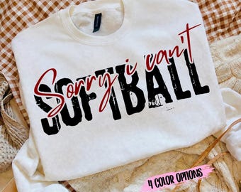 Sorry I Can't Softball SVG PNG | Retro Softball Game Day | Softball Mom Design