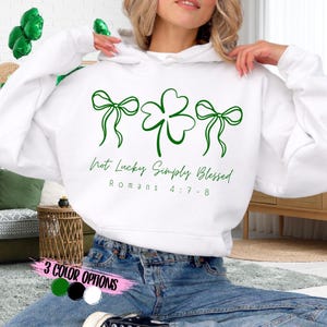 Geen geluk, gewoon gezegend SVG-png | Christian klaver clipart | St. Patrick's Day-ontwerp | Bestand knippen