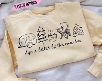 Life Is Better By The Campfire SVG PNG | Doodle Minimalist Outdoor Design