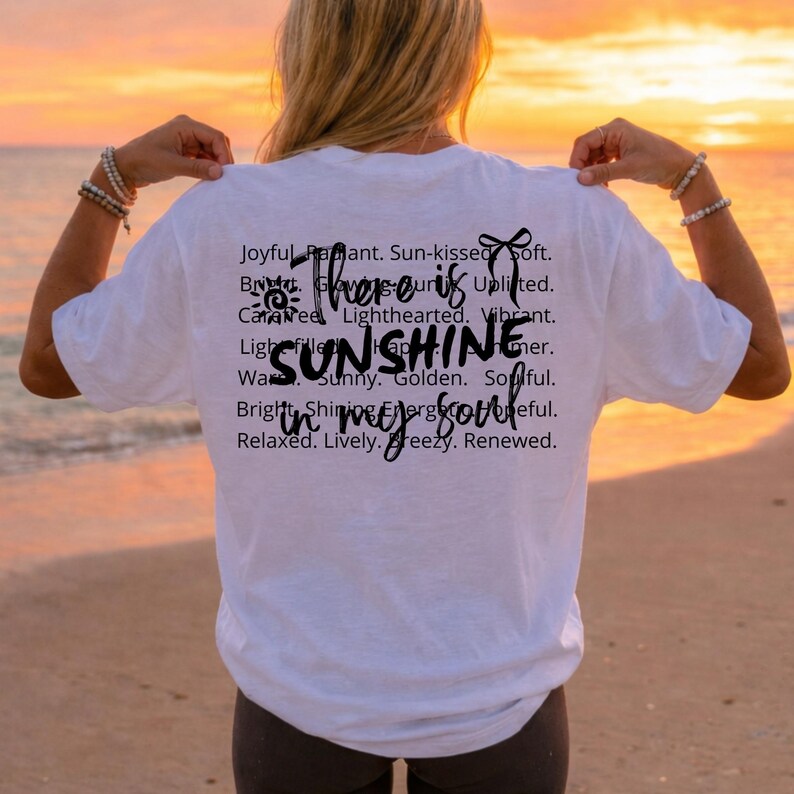 Coquette Coastal Summer Vibes SVG PNG | There is Sunshine In My Soul | Girls Trip Vacation Design image 3