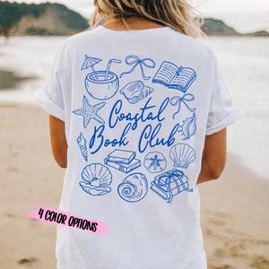 Doodle Coastal Book Club SVG PNG | Coquette Reading Lover zomervakantie ontwerp