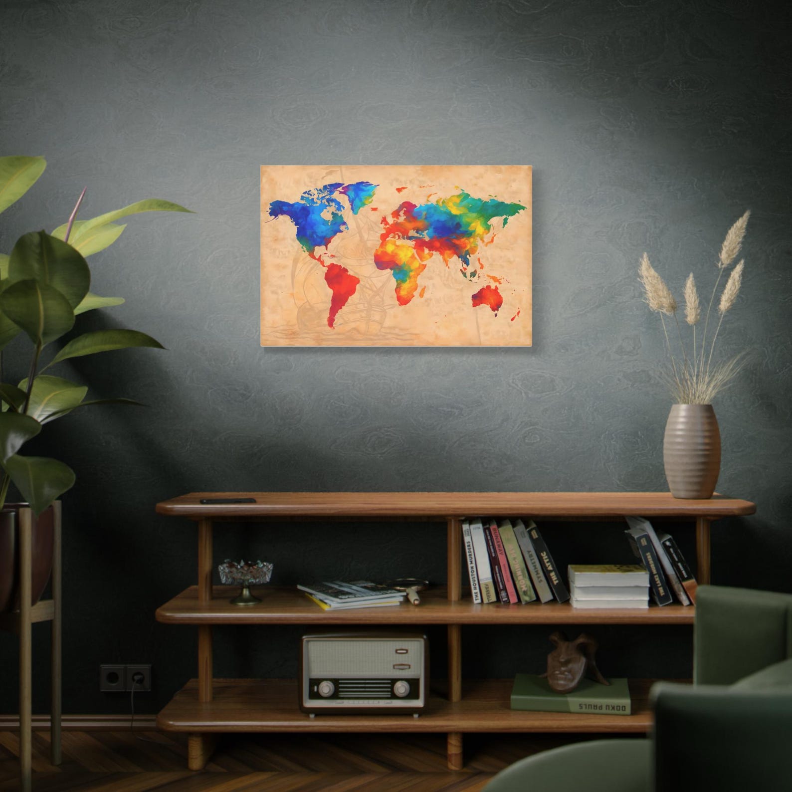 Colorful Watercolor World Map – Digital Download, Artistic Global Wall ...
