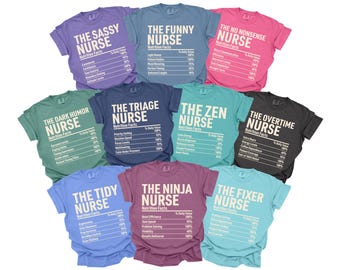 Nurse Nutrition Facts Shirts, Matching Group Tees, Nutritional Label Shirts, Comfort Colors, Custom Tees, Hospital Tshirts, Funny Staff Tee