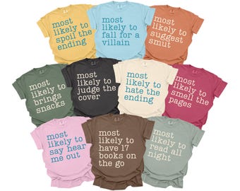 Camisetas para clubes de lectura, camisetas divertidas para leer, camisetas a juego para clubes de lectura, camisetas para grupos de lectores, camiseta para lectores de novelas románticas, viaje literario para chicas