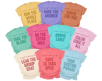 Most Likely To Office Crew Shirts, Front Desk Team, Funny Reception Staff Tshirts, Work Squad, Coworker Matching Outfit, Colleague Tees