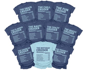 Birthday Cruise Nutrition Facts Shirt, Funny Cruiser Shirts, Matching Cruise Birthday Tees, Family Cruise Outfits, Silly Cruise Crew Tshirts