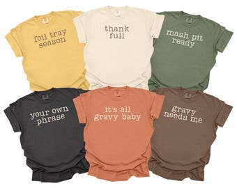 Family Thanksgiving Crew Shirts, Funny Family Dinner Tshirts, Matching Friendsgiving Tees, Youth Shirts, Comfort Colors, Custom Group Tees