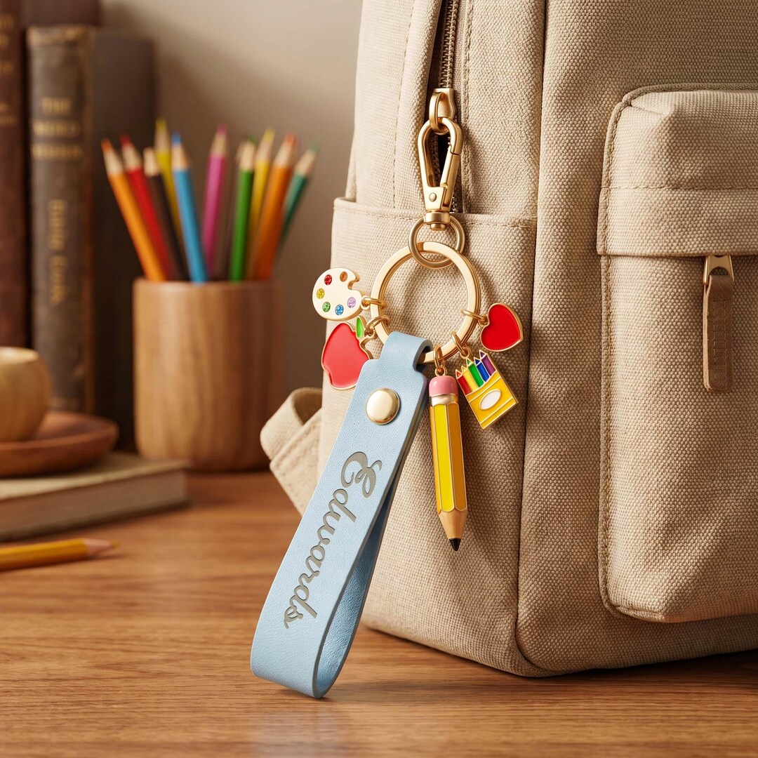 Keychain Class Gift Personalized Leather Graduation Keychain, Class of 2026 Keepsake ...