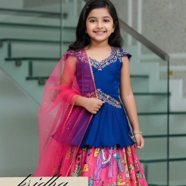Girls Hot Pink Kids Lehenga, Readymade Ethnic Wear Kids Lehenga, Festive Wear, Girls Lehenga Choli 3PC Lehengas, Ethnic festive wear girl