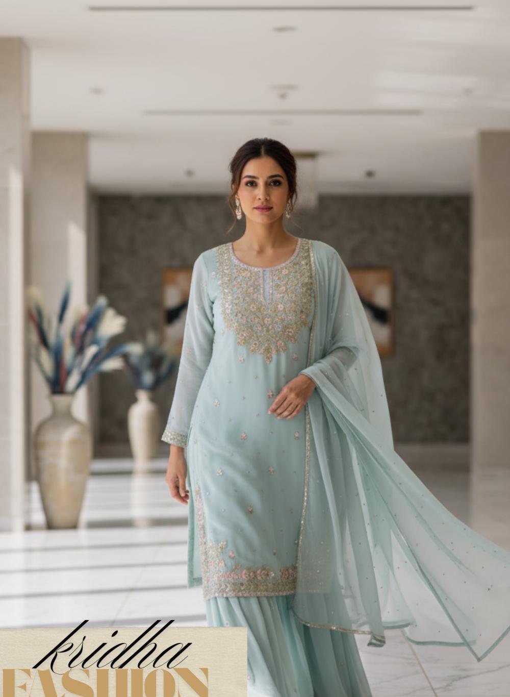 Pakistani 3 Piece Blue - Etsy
