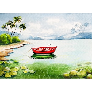 Decoración de pared con barco de arte hawaiano, obra de arte náutico: regalo original de la costa oceánica para hombres