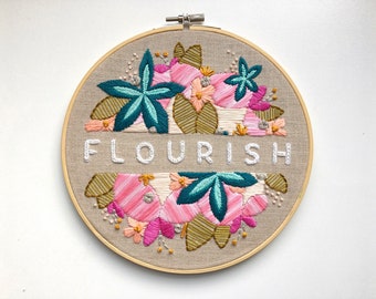 Flourish. PDF Embroidery Pattern.