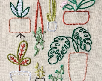 House Plants. PDF Hand Embroidery Pattern.