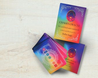 Baralho Oráculo dos Chakras ~ Cartas Ilustradas para Autorreflexão e Cura Emocional, Alternativa ao Tarô, Ferramenta de Mindfulness, Presente para Ela