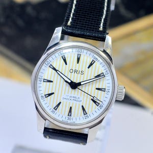 Vintage Oris Mechanical Manual-Winding Analog  White Dial 17Jewels ST- 96 Swiss made Wrist Watch For Men&#39;s