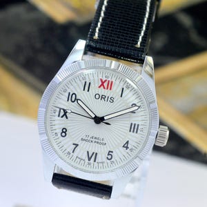 Vintage Oris Mechanical Manual-Winding Analog  White Dial 17Jewels ST- 96 Swiss made Wrist Watch For Men&#39;s