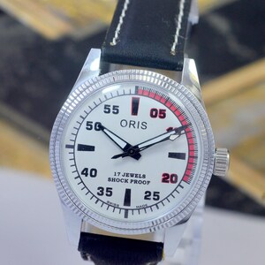 Vintage Oris Mechanical Manual-Winding Analog  White Dial 17Jewels ST- 96 Swiss made Wrist Watch For Men&#39;s