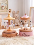 Personalized Wooden Music Box, Custom Engraved Name Gift for Girls, Baby Shower Birthday Keepsake, Christmas Gift