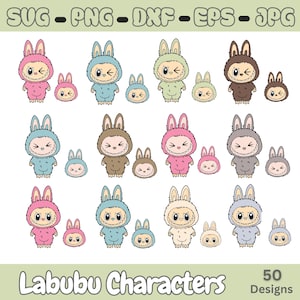 Labubu Character Designs: SVG PNG Vector Bundle (Digital Download)