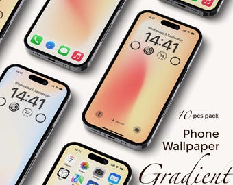 Gradient Phone Wallpapers – Minimalist Backgrounds for iPhone & Android - 10 pcs pack - Digital Download