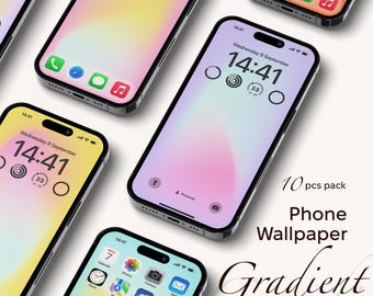 Gradient Phone Wallpaper – 10-Piece Minimalist Android / iPhone Backgrounds (Digital Download)