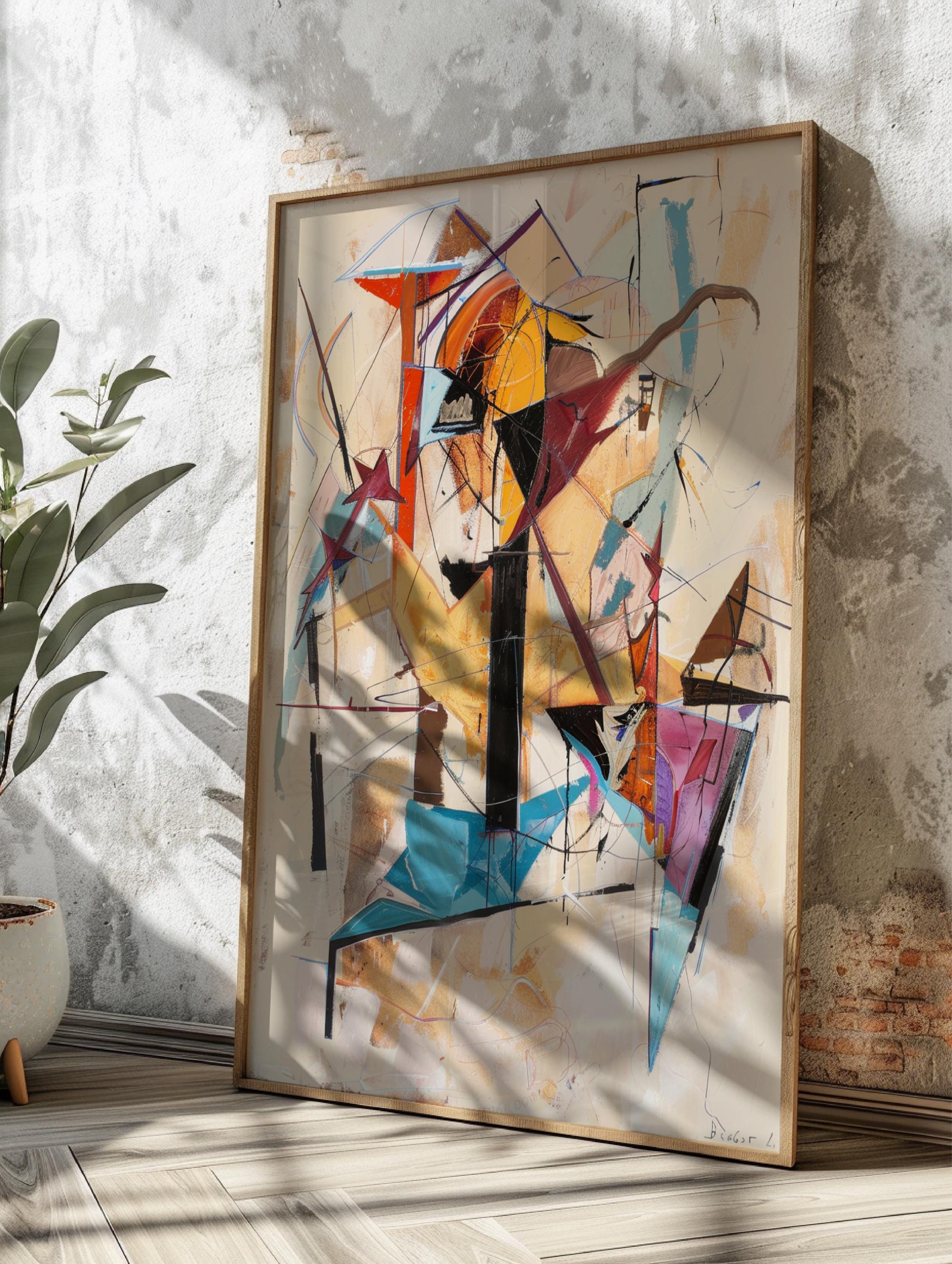 ピカソのモダン抽象キュビズム壁アートプリント | 思考と混沌のアート