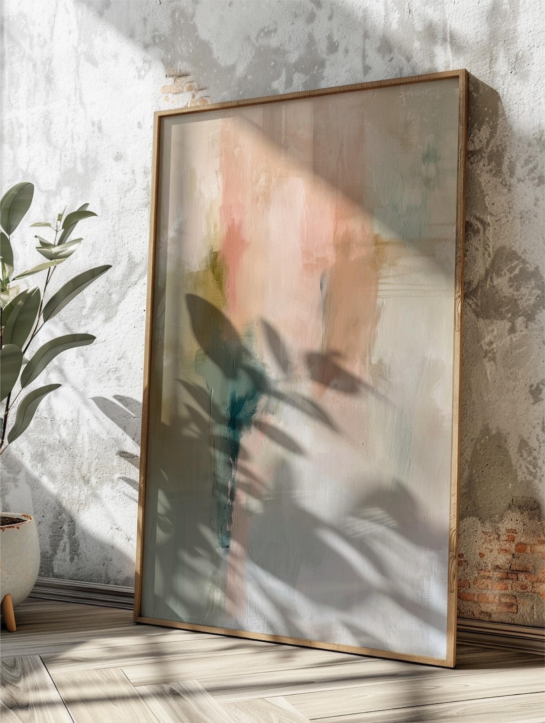 Sage Green & Earthy Beige Abstract Art Print | Organic Modern ...