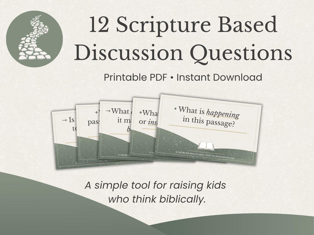 Scripture Discussion Questions – Starter Set, Kids Bible Cards (digital ...