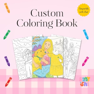 Custom Coloring Book from Your Photos – Personalized Digital Download | Art Gift | 10 Printable Cartoon Style Family Moments Colouring Pages