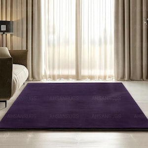 Tappeto fatto a mano in lana tinta unita NK VIOLA, per soggiorno, camera da letto, cucina, cameretta, ingresso, ufficio, 5X8, 8X10, 9X12, 10X14, tappeto personalizzato