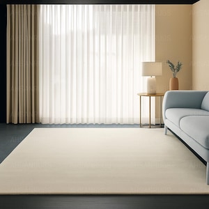 Hand Tufted Rug Solid NK DUSTY WHITE Wool Area Rug For Livingroom Bedroom Kitchen Nursery Entryway Office 5X8 6X9 8X10 9X12 10X14 Custom Rug