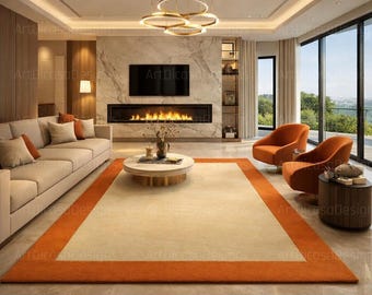 Hand-Tufted Wool Area Rug: Lush Brown & Beige  Modern Design 4x6 5x8 6x9 7x10ft