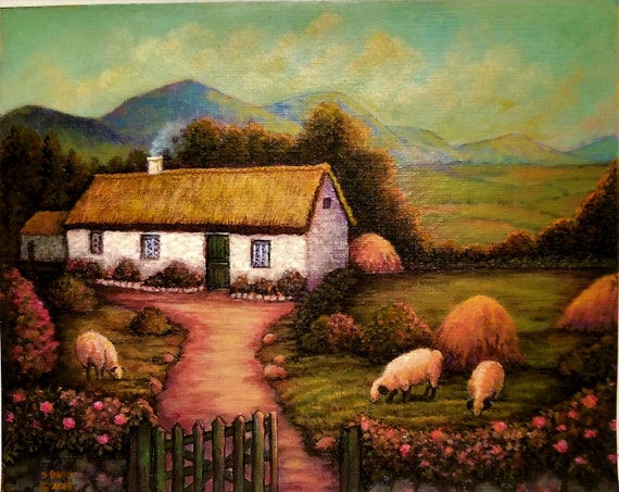 Enhanced Print Quiet Man Thatched Irish Cottage White Etsy