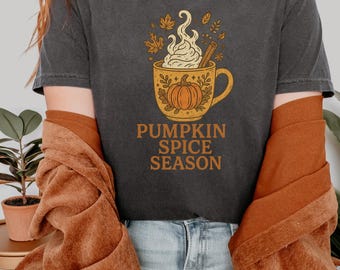 Pumpkin Spice Season Comfort Colors Tee: Vintage Fall Coffee Shirt