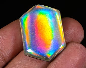 Aurora Opal Doublet Cabochon – Designer Gemstone, Jewelry Making (33X22X6mm, 35.65CRT)