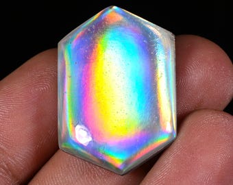 Aurora Opal Doublet Cabochon – Designer Gemstone, Jewelry Making (32X21X6mm)