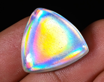 Aurora Opal Doublet Gemstone, Designer Triangle Cabochon (21X21X6mm, 19.50CRT)