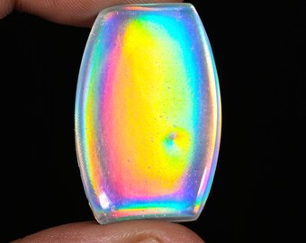 35.70CRT Synthetic Doublet white Aurora Opal Size-33X21X6mm. Aurora Doublet Opal Gemstone Designer Radiant Shape Cabochon For Making Jewelry