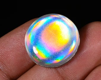 20.00CRT Round Aurora Opal Doublet Cabochon - 20X6mm
