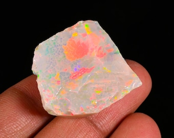 50.70CRT Opale éthiopienne naturelle rare, brute d'opale nid d'abeille, opale de feu rouge, opale brute de haute qualité, brute à découper 29 x 28 x 16 mm