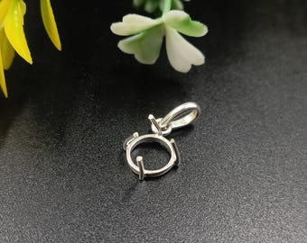 Sterling Silver  Close Blank Pendant, Prong Setting